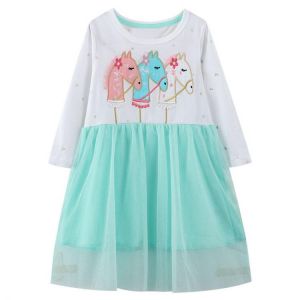 Jumping Meters New Arrival Princess Girls Dresses Autumn Spring Hot Selling Children's Party Girls Clothing Toddler Frocks Dr