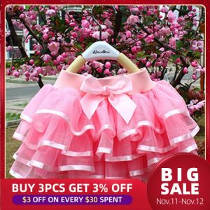Tutu Skirt Girls Cake Tutu Pettiskirt Dance Mini Skirt Birthday Princess Ball Gown Children Kids Clothes 4 Layers Tulle Skirts
