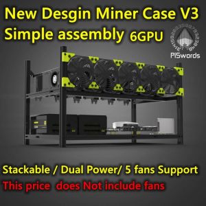 VEDDHA 6 GPU Miner Mining Rig Aluminum Stackable Open Air Case Computer ETH Frame Rig For Bitcoin Miner Kit Unassembled Ethereum