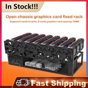 Stackable Open Mining Rig Frame Mining ETH/ETC/ZEC Ether Accessories Tools for 8 GPU Crypto Coin Bitcoin Rack Only New