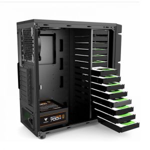 14Bay Hard Drive Tower Multi-disk Storage Server Desktop Computer Chassis ATX Compatible Main Box Quasi-power Supply Chia Mining