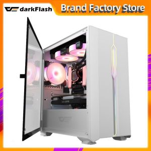 Darkflash DLM23 desktop computer case gabinete gamer completo small mini matx/itx htpc chasis Tempered glass gaming pc case led