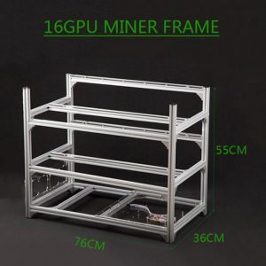 Server Miner Case 16 GPU Aluminum BTC Mining Rig Rack Stackable Open Air Frame For Ethereum Mining ETH ETC Bitcon XMR Chassis
