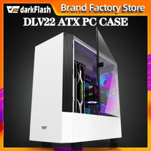 Darkflash DLV22 ATX desktop computer case DIY rightside door opening gaming Tempered glass gabinete pc case gamer large Chassis
