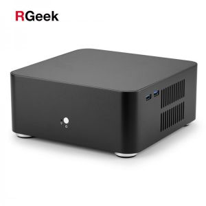 RGEEK L80 All Aluminum Chassis Small Desktop Computer Case PSU HTPC Mini itx pc with Power Supply