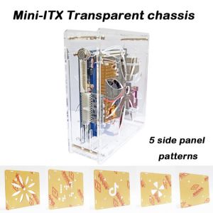 ITX transparent mini chassis Desktop computer simple case HTPC chassis industrial control box case acrylic Easy to install