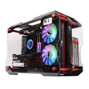 ZEAGINAL Aluminum MINI MATX ITX Case Desktop Computer Gaming Gamer Cabinet Water Cooling Open Stye Full-permeable Glass ZC-01M