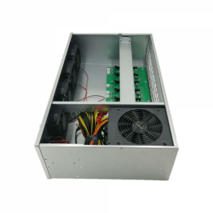 8 gpu mining case mining rig complete ethereum mining machine server case Bitcoins ETH/BIT mining rack with 4 Cooling fans