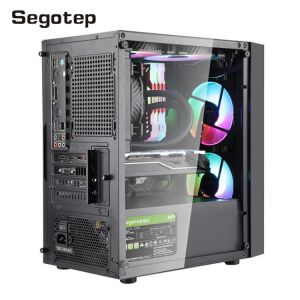 Segotep PC Case Gamer Complete Chassis Water Cooling Position / M-ATX CPU Motherboard Position Acrylic Transparent Side Panel