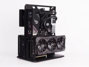 SS-1ATX Vertical open aluminum alloy chassis game water-cooled personalized SFF chassis ITX MATX bare rack cooling test platform
