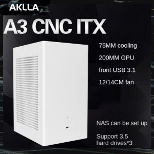 Aklla A3 itx mini case CNC 120 water cooled HTPC gaming host computer chassis Desktop NAS