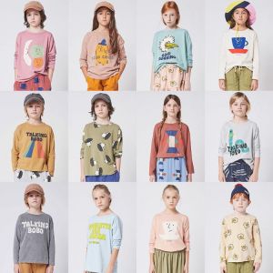 Ins 2021 Bobo Kids T-Shirts Girls Boys Shirts Boy Tee Baby Long Sleeve Tshirt Cartoon Tops Enfant T Shirt Funny Children Clothes
