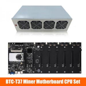 1 Set BTC-T37 Mining Motherboard 8 GPU DDR3 Memory Mining Chassis Low Power Consumption bitcoin Crypto Etherum Mining Frame Rig