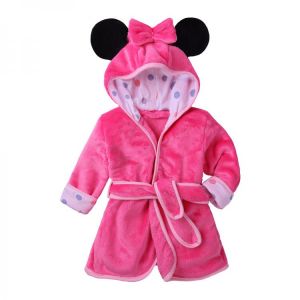 Cartoon Bathrobe For Children Flannel Long Sleeve Hooded Kids Clothes Boys Robe Spring Autumn Baby Bathrobe 1-6 Years
