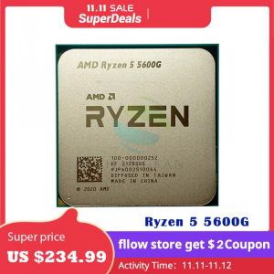 AMD Ryzen 5 5600G R5 5600G 3.9GHz Six-Core Twelve-Thread 65W CPU Processor L3=16M 100-000000252 Socket AM4 NO FAN