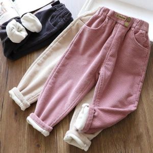 Girls 2021 New Autumn Winter Corduroy Casual Pants Children's Loose Stretch C Foot Pants for Kids Trousers