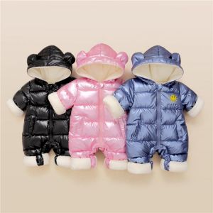 2021 Baby Winter Snowsuit Plus Velvet Waterproof No-wash Baby Boy Jumpsuit Newborn Romper Baby Girl Overalls Infant Coat Clothes