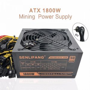 original Gold POWER 1800W Ethereum ETH power supply for R9 380 RX 470 RX480 six GPU CARDS  months  warranty free shipping