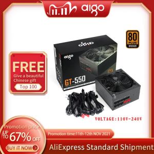 Aigo GT550 PC Computer Power Supply 80PLUS 550W Bronze ATX Gamer PSU Power Suppliy 12V 5A Full Module 100-240V EU Plug