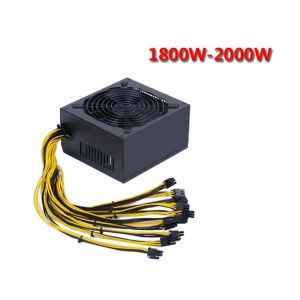 2000W ATX 12V 2.31 Silent Mining Machine Power Supply Support 10x 6 Pin Graphics Cards Bitcoin Miner Power Supply