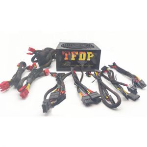 1200W Power Supply Active PFC 140mm Fan 2V ATX 8PIN 2x6PIN SATA PC Computer Power Supply for Desktop Gaming Computer Modular
