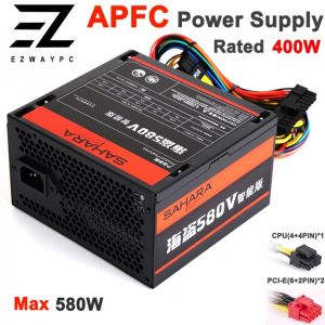 SAHARA PC Power Supply Max 550W Rated 400W For ATX Gaming Computer Server PSU 24PIN 220V Supply Mining PC Source Bitcoin Gamer