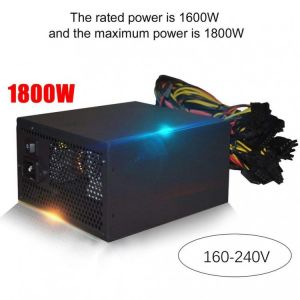 1800W 160V-240V ATX ETH Bitcoin Mining Power Supply 90% Efficiency Support 8 Display Cards GPU For BTC Bitcoin Miner