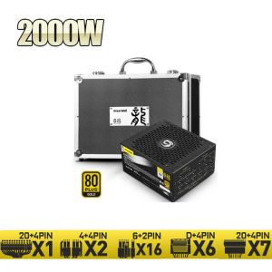 Best Bitcoin Miner PSU 2000W BTC ETH LTC Mining Rig Server Mute Power Supply For GTX 3060ti 3070 8 GPU Great Wall GW-EPS2000BL