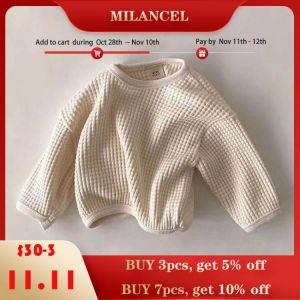 MILANCEL 2021 Autumn New Baby Blouse Waffle Toddler Boys Tops Brief Girls Clothes Casual Outfit