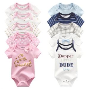 2021 5PCS/Lot Baby Boys Clothes Unicorn Girls Clothing Bodysuits Baby Girls Clothes  0-12M Newborn 100%Cotton Roupas de bebe