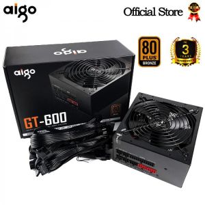 Aigo PC computer Power Supply Rated 600W 80PLUS BRONZE 100-240V Full module active Gaming PSU ATX 12V PFC 24Pin 14cm Fan For BTC