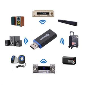 Portable 3.5mm AUX Dongle USB Wireless Bluetooth Car Kit Music Audio Receiver Adapter A2DP with Audio Cable for Speakers