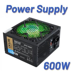 IXUR Max 600W PC PSU Power Supply unit Black Gaming Quiet 120mm rgb Fan 24pin 12V ATX Desktop Computer Power Supply BTC