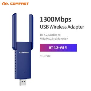Comfast CF-927BF 1300Mbps 5GHz BT 4.2 Wireless USB Adapter Ethernet 2*3dbi Antenna Bluetooth-compatible Dongle For Win7/8.1/10