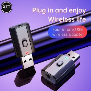 Bluetooth-compatible 5.0 Adapter USB Wireless Transmitter Receiver Music Audio for PC Car Hands-free 3.5mm AUX Converter Switch