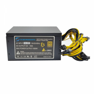 1800W PSU ETH Mining Machine Power Supply 180-240V Input 10x6Pin 90% Efficiency Multi-GPU For BTC Bitcoin Mining Server