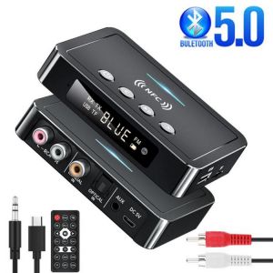 Bluetooth 5.0 Receiver Transmitter FM Stereo AUX 3.5mm Jack RCA Optical Wireless Handsfree Call NFC Bluetooth Audio Adapter TV