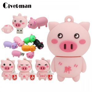 Cute Pink Pig USB Flash Drive 256GB Pendrive 128GB USB Stick 8GB 16GB 32GB 64GB Memory Disk Creative Memoria USB Gadget Pendrive