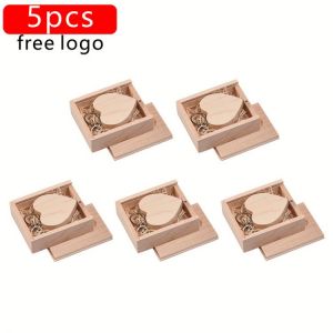 JASTER 5pcs/lot wooden Heart USB + BOX USB Flash Drive Pendrive 64GB 32GB 16GB 8GB U Disk photography wedding gifts