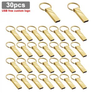 30pcs/lot Custom Logo USB Flash Drive Metal Usb Memory Stick USB 2.0 PenDrive 64GB 32GB 16GB8GB Usb Flash Drives for Photography