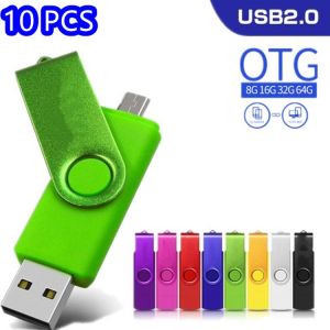 10 pcs Custom LOGO Metal Pen drive Pendrive 128GB 64GB 32GB OTG Usb flash drive 16GB 8GB 4GB USB stick flash drive Flash memory