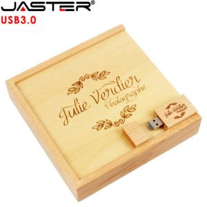 JASTER USB 3.0 wood Photo Album+box Flash Drive Pendrive 64GB 16GB 4GB 8GB Photography Wedding Gift Free Custom Logo170*170*35mm