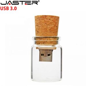 Free LOGO Glass Bottle USB 3.0 Flash Drive 4G 8G 16GB 32GB 64GB 128G High Speed Pen Drives Photography Gifts Memory Stick U Disk