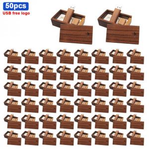 50pcs/lot High speed usb 2.0 wooden+Box print pen drive 4GB 8GB 16GB 32GB 64GB usb Flash Drive pendrive U disk free custom logo