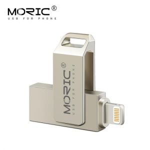 USB Flash Drive For iPhone X/8/7/7 Plus/6/6s/5/SE/ipad 2 IN 1 Pen Drive Memory Stick 16GB 32GB 64GB 128GB metal Pendrive usb 2.0