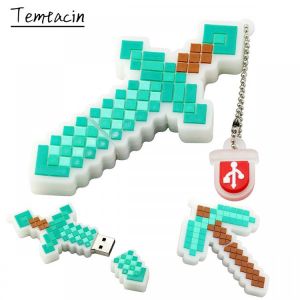 Pendrive Cartoon Game Diamond Sword USB Flash Drive 256GB Thumdrive 128GB Cle USB Memoria Stick 8GB 16GB 32GB 64GB USB Pen Drive