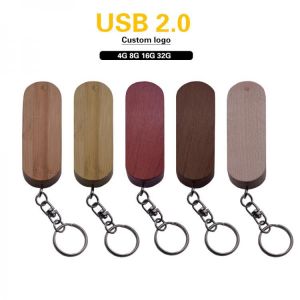 Custom Logo (Over 10 PCS Free Logo) Wooden Pendrive 4GB 8GB 16GB 32GB With Key Chain Usb Flash Drive Memory Stick Wedding Gift