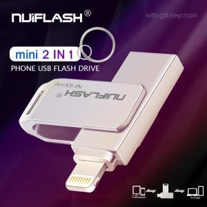 Usb Flash Drive For iPhone 6/6s/6Plus/7/7Plus/8/X Usb/Otg/Lightning 2 in 1 Pen Drive For iOS External Storage Devices