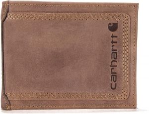 Carhartt Men's Billfold and Passcase Wallets, Durable Bifold Wallets, Available in Leather and Canvas Styles
