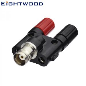 Eightwood BNC RF Coaxial Adapter BNC Female-F-Jack to Double Banana Female-F-Jack Connector Binding Posts U-Shape